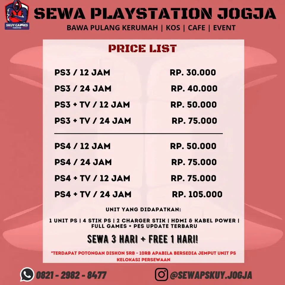 Sewa PlayStation Jogja murah