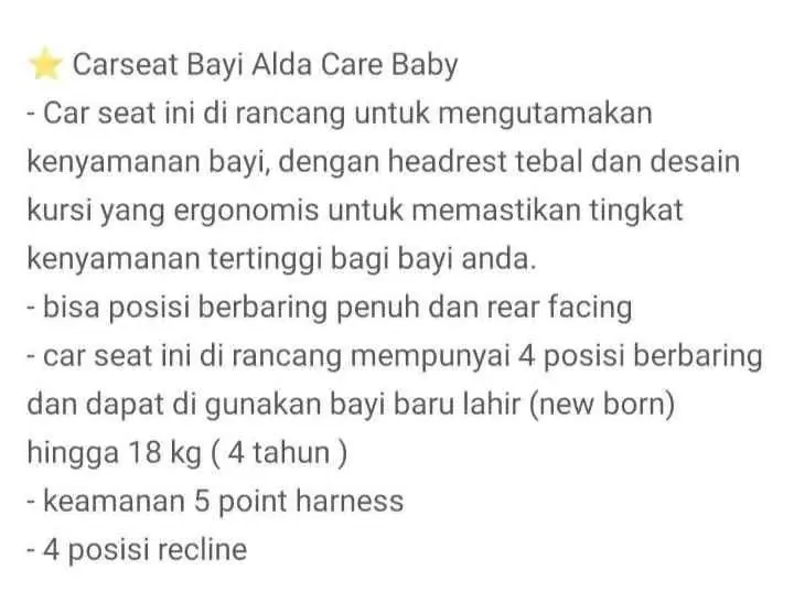 DIJUAL Car seat Baby Rp400.000