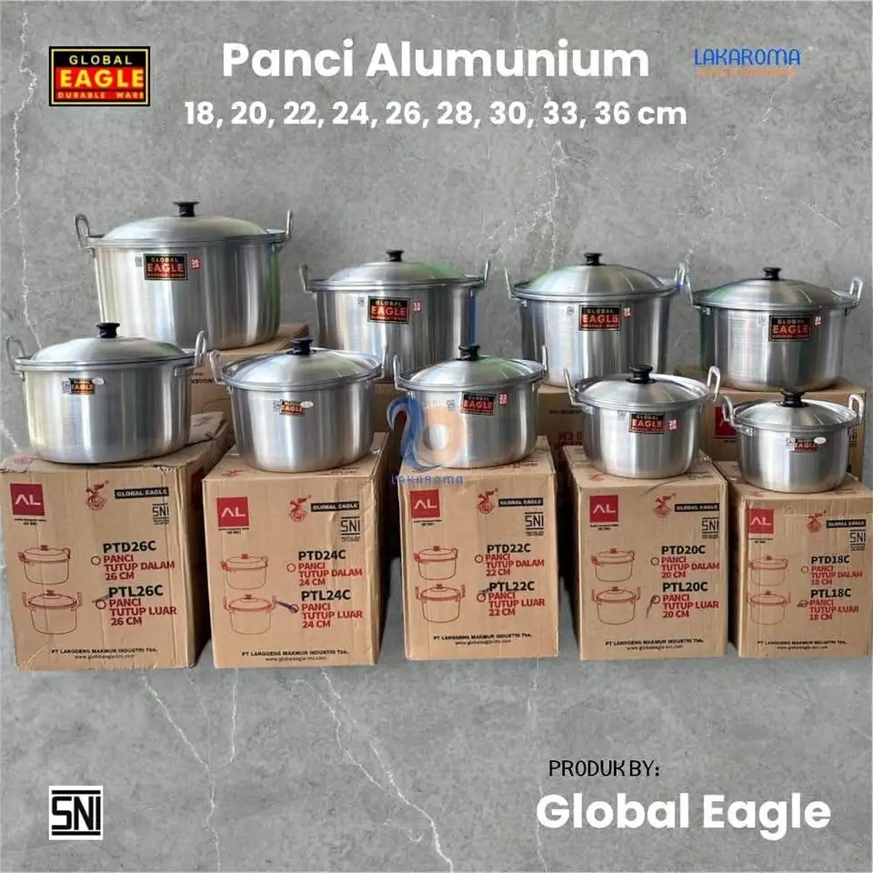 Panci TL Alumunium Original 18, 20, 22, 24, 26, 28, 30, 33, 36