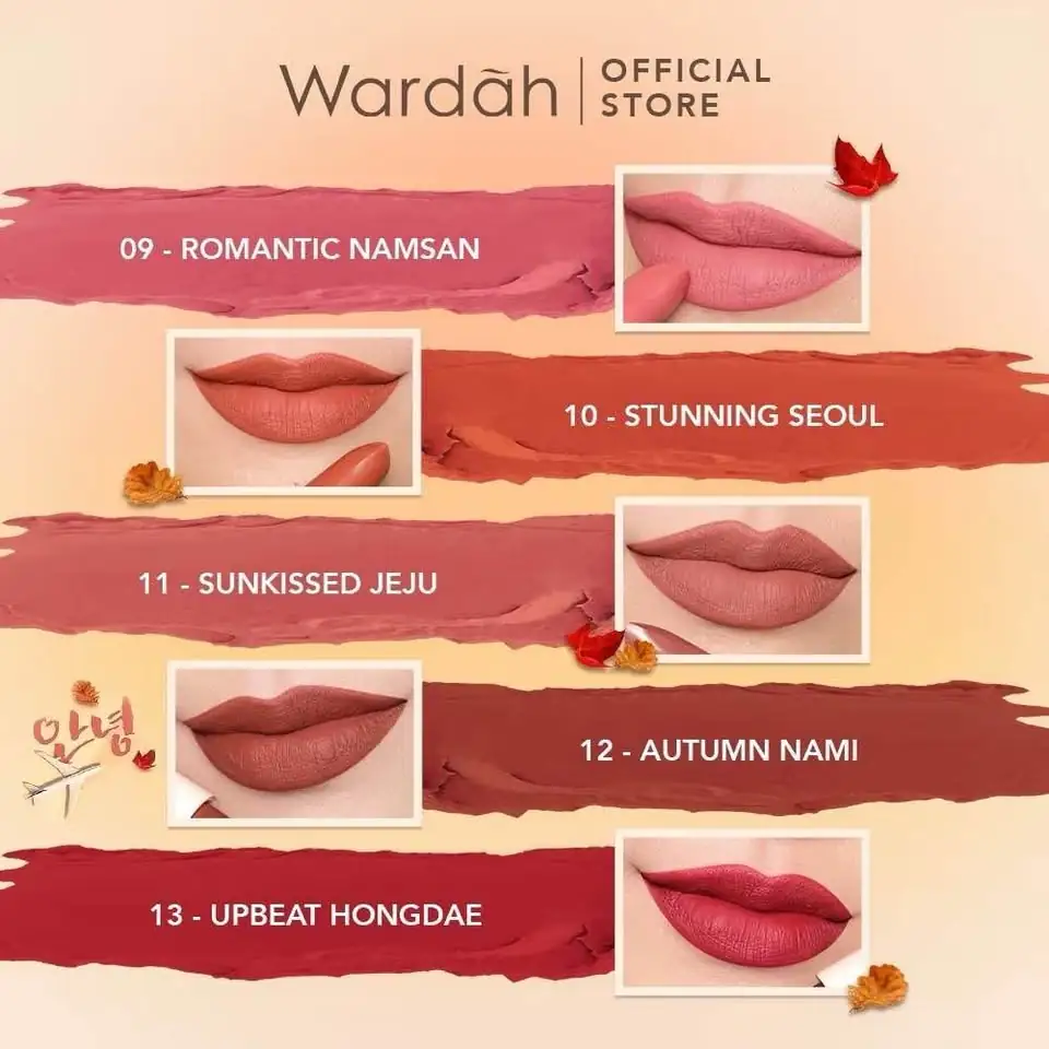 Wardah Ultralight Matte Lipstick 04,10,12