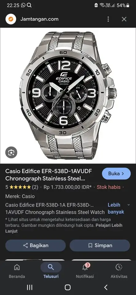 Jam tangan casio edifice ori