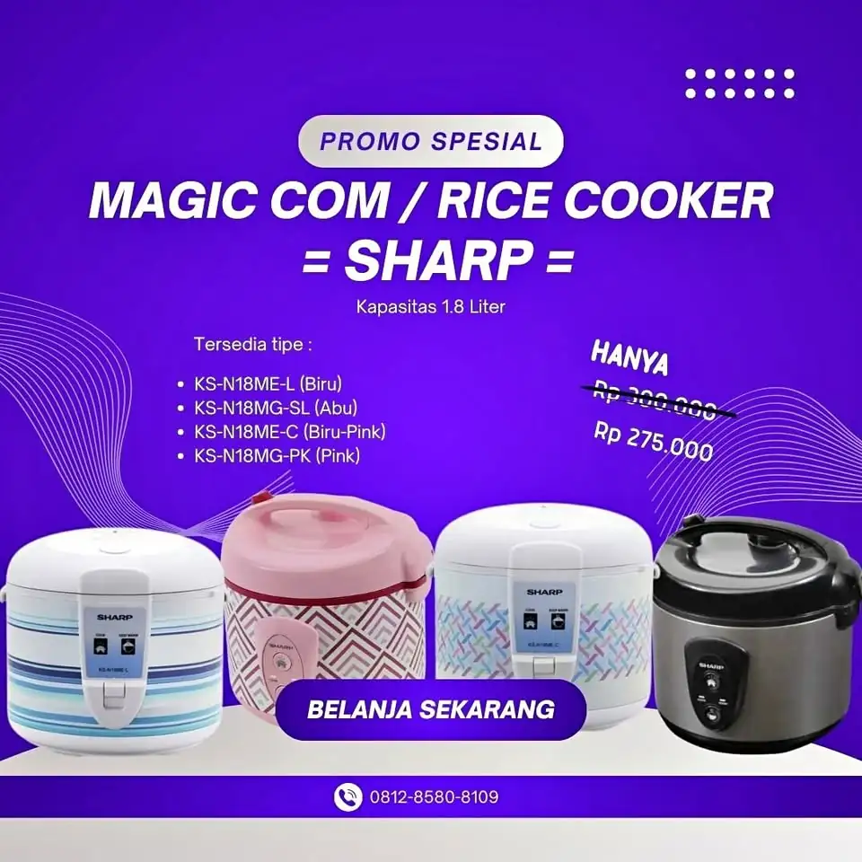 Magic Com Rice Cooker Sharp 1.8L