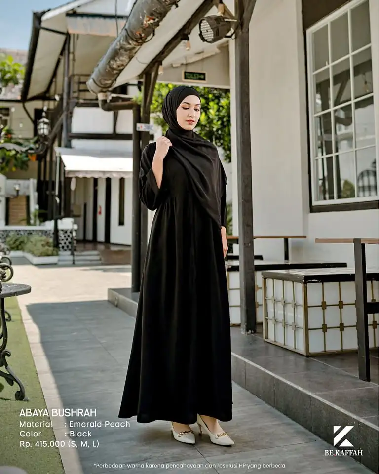 GAMIS ABAYA BUSRAH BLACK S M L
