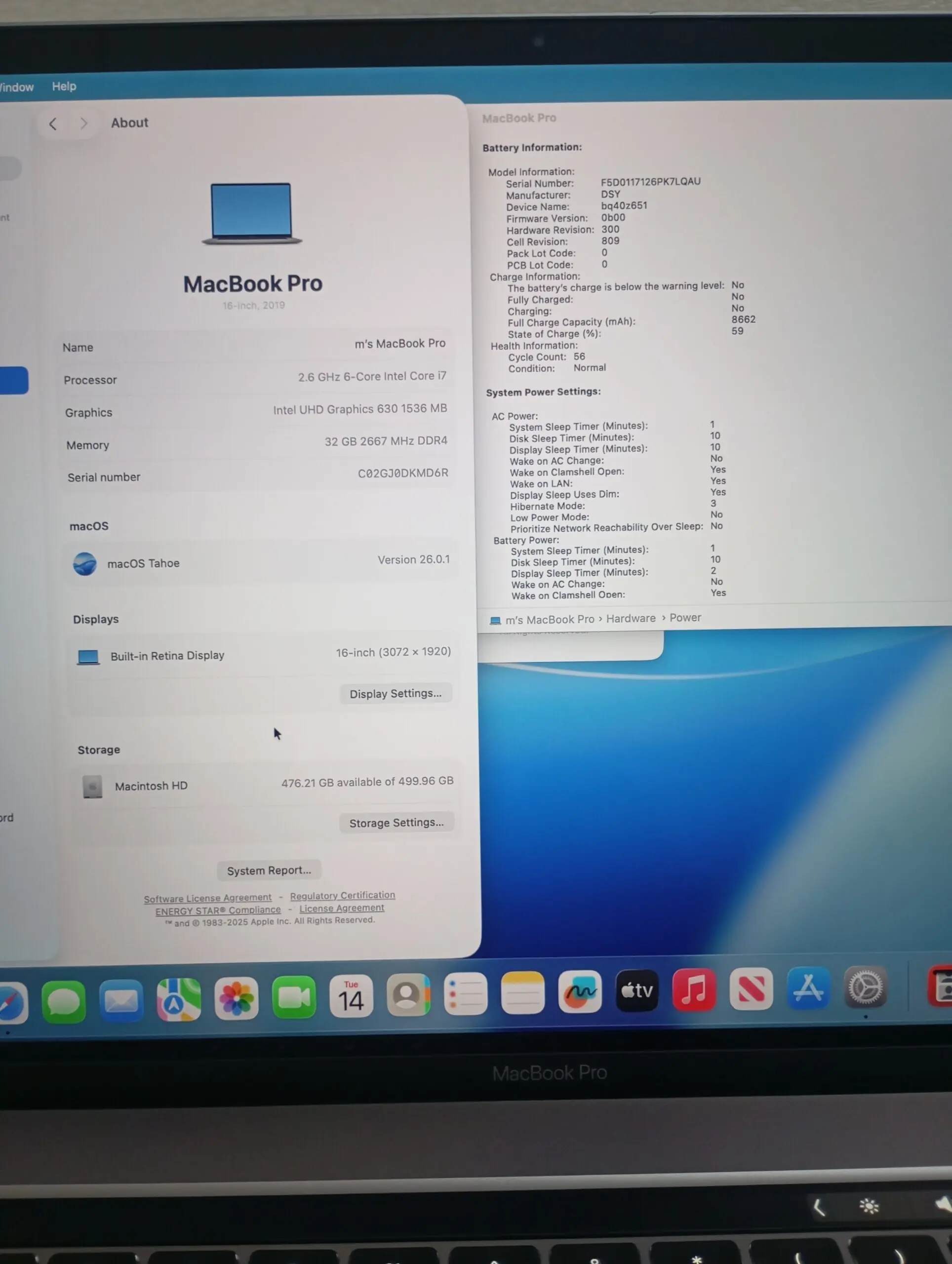 MacBook Pro 16” 2019 | Core i7 | RAM 32GB | SSD 512GB Siap pakai