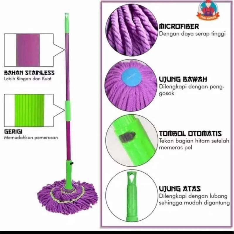 Alat Pel Lantai Putar/Magic Twist Mop COD