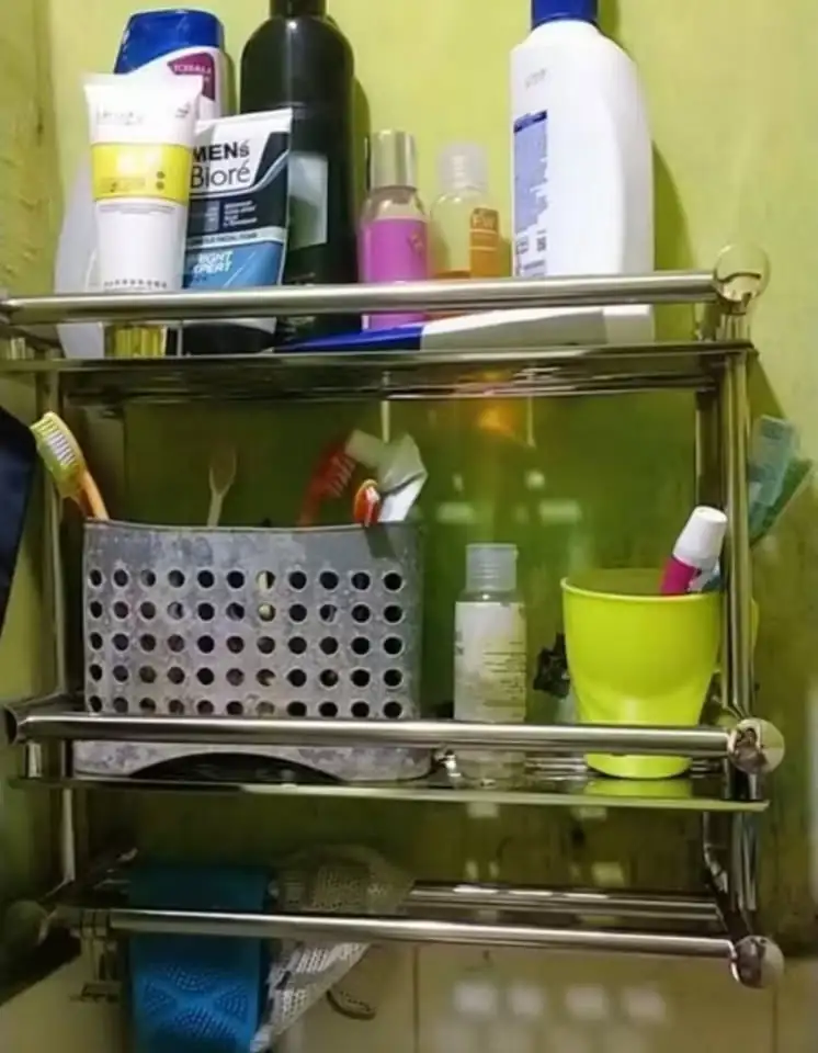 Rak Sudut Kamar Mandi Dinding Minimalis Modern Elegan Murah