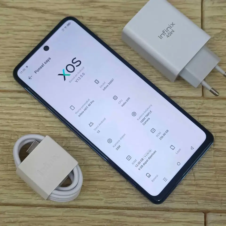 Infinix Hot 40 Pro 12/256 GB Starlit Black [ Unit + Charger ]