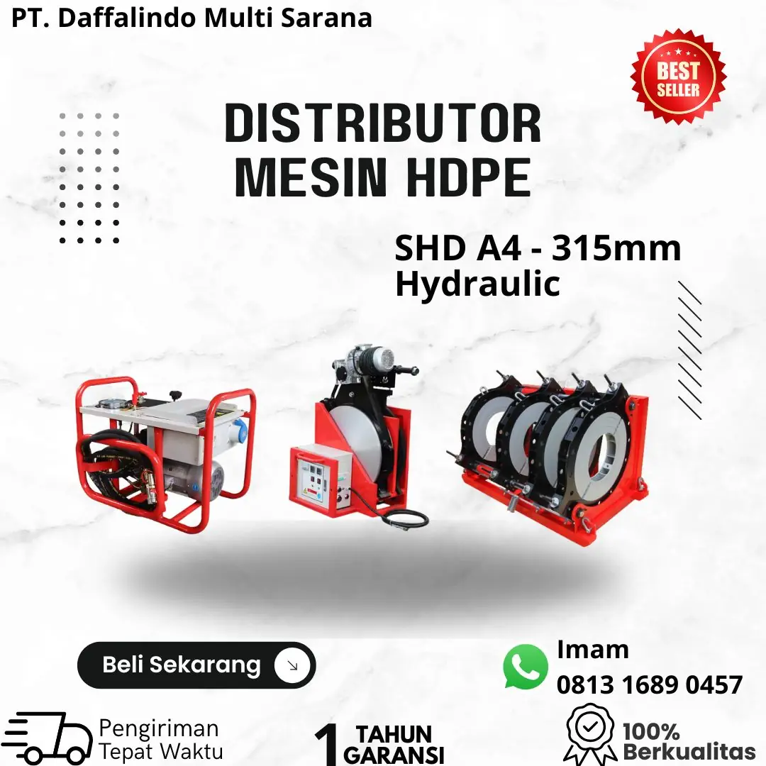Mesin Las Pipa HDPE Hydraulic 315mm Ready Stok | Garansi Resmi