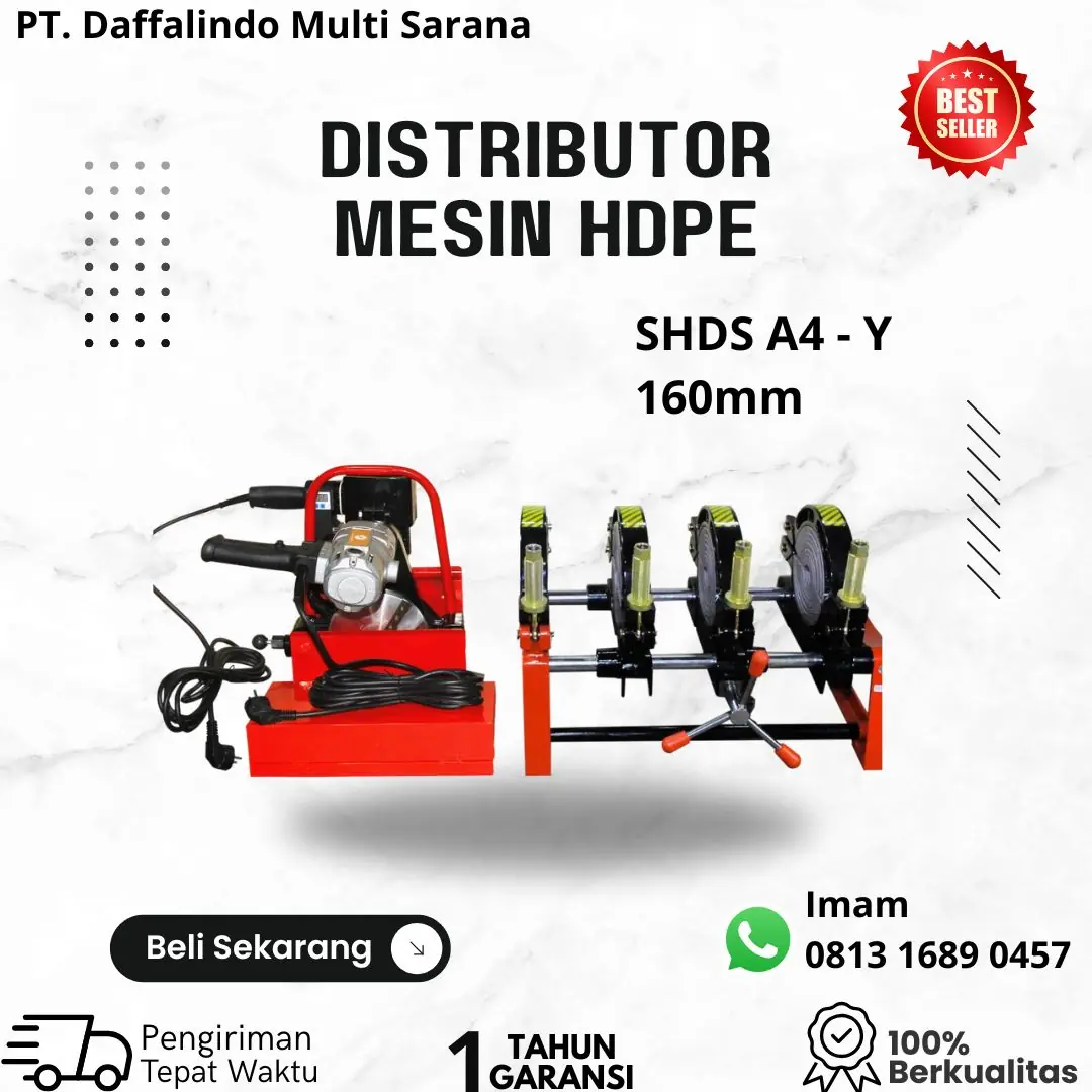 Mesin Las Pipa HDPE 160 Y 4 Clamp / Mesin Penyambungan Pipa HDPE
