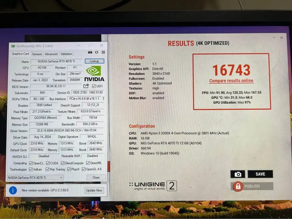 MSI Ventus 3X RTX 4070TI 12GB GDDR6X