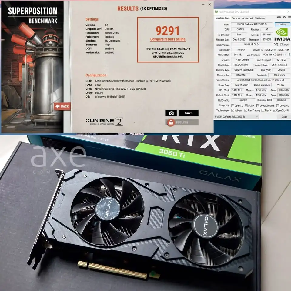 Rtx 3060 ti 8gb galax dual fam fullset normal no minus