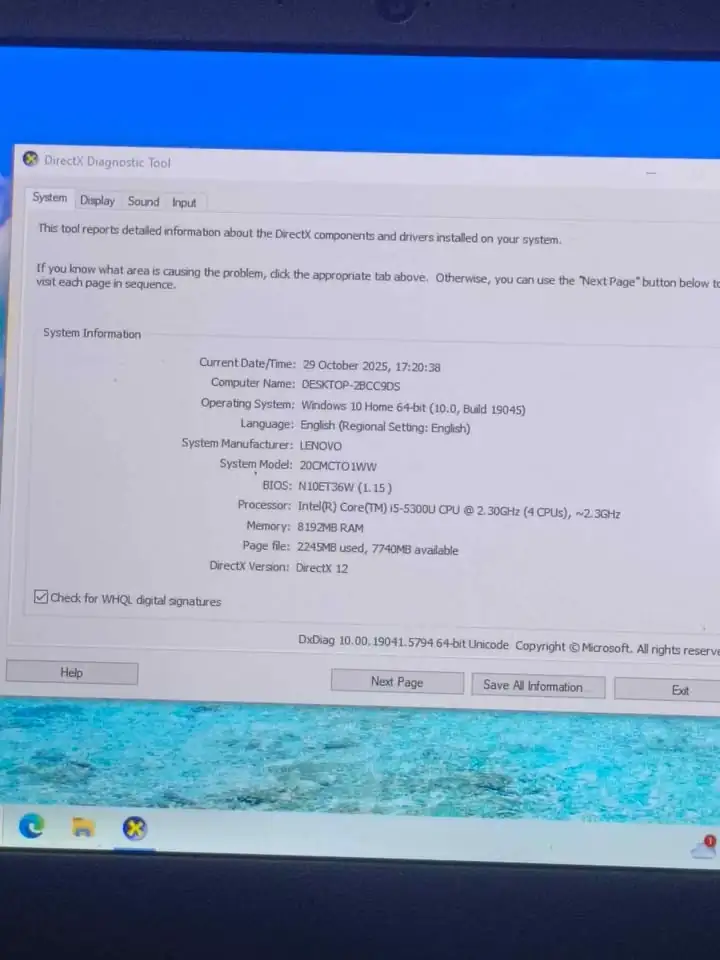 Laptop Lenovo Thinkpad X250 Intel Core i5 Generasi 5