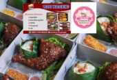 Nasi box ayam bakar / nasi box ayam goreng / nasi bento