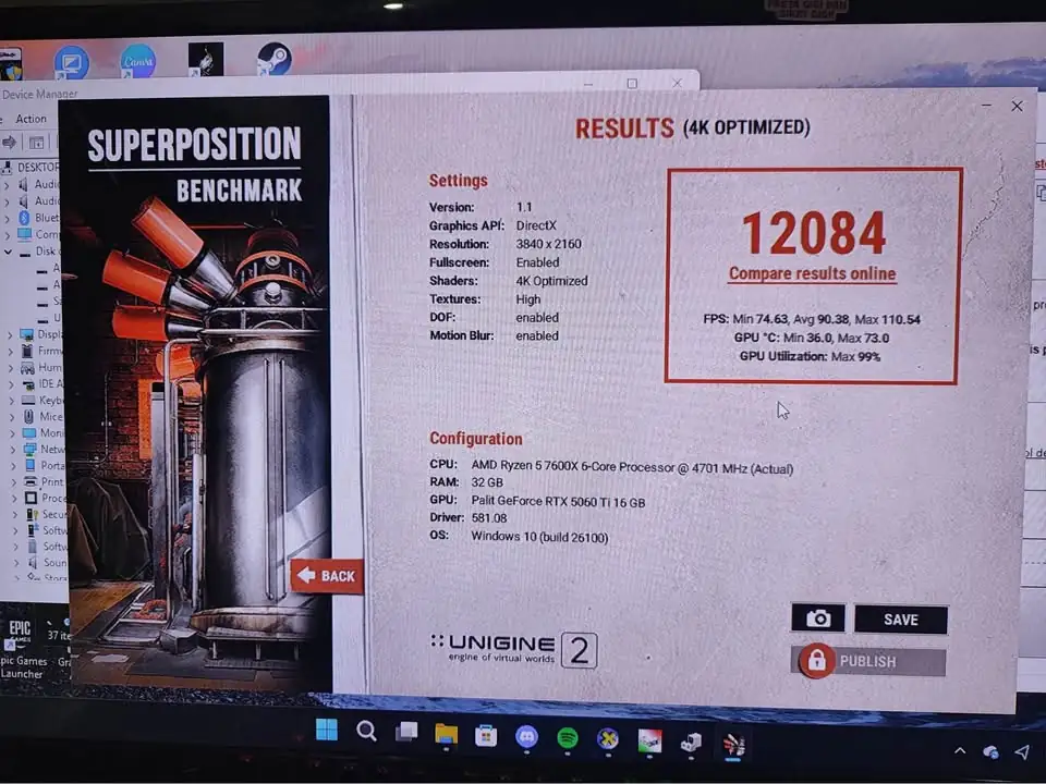 PC gaming Ryzen 5 7600X + RTX 5060Ti 16gb