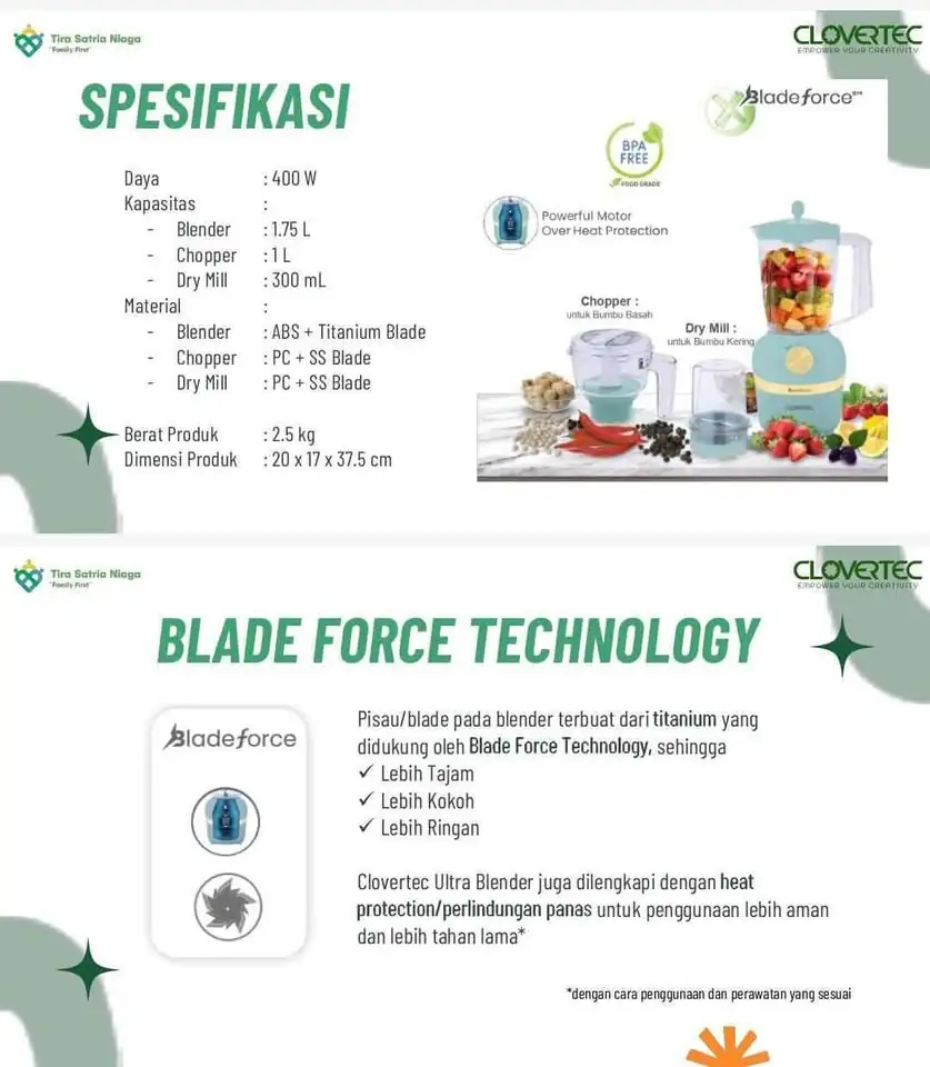 Blender Clovertec 3in1 Garansi Resmi