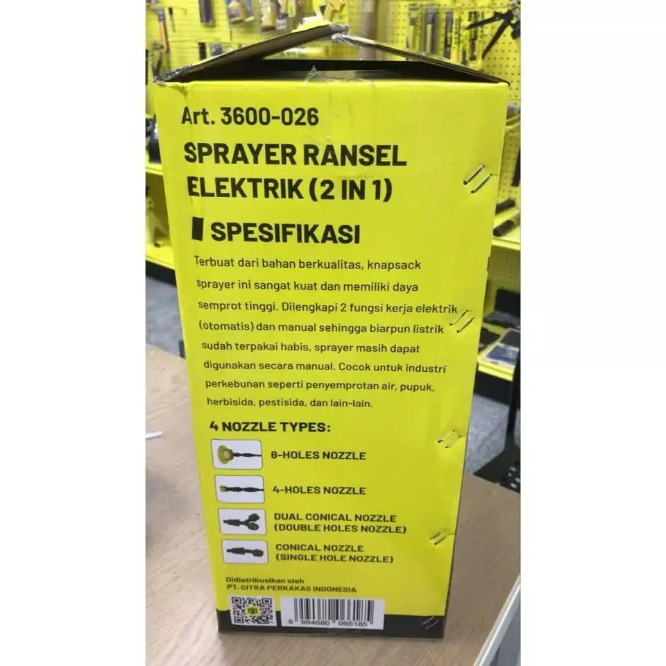 Sprayer Hama 2 In 1 Elektrik Dan Manual Knapsack Hasston 16 Liter SNI