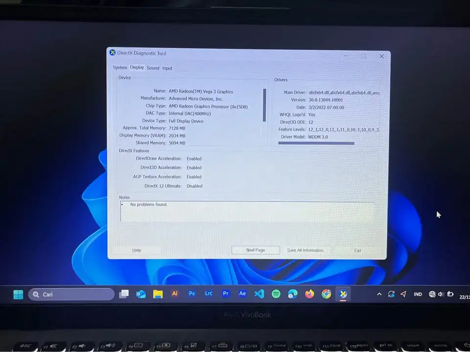 Laptop Asus VIVOBOOK A412DA SSD 512 RAM 12GB RYZEN 3 VEGA 3Minus