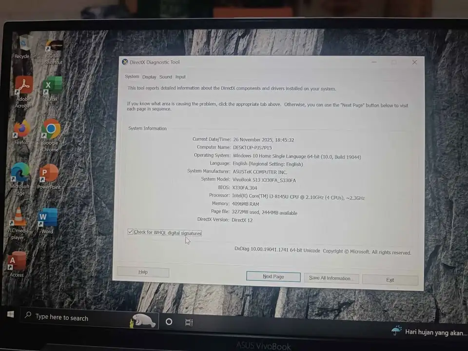 Dijual Cepat Laptop ASUS Vivobook