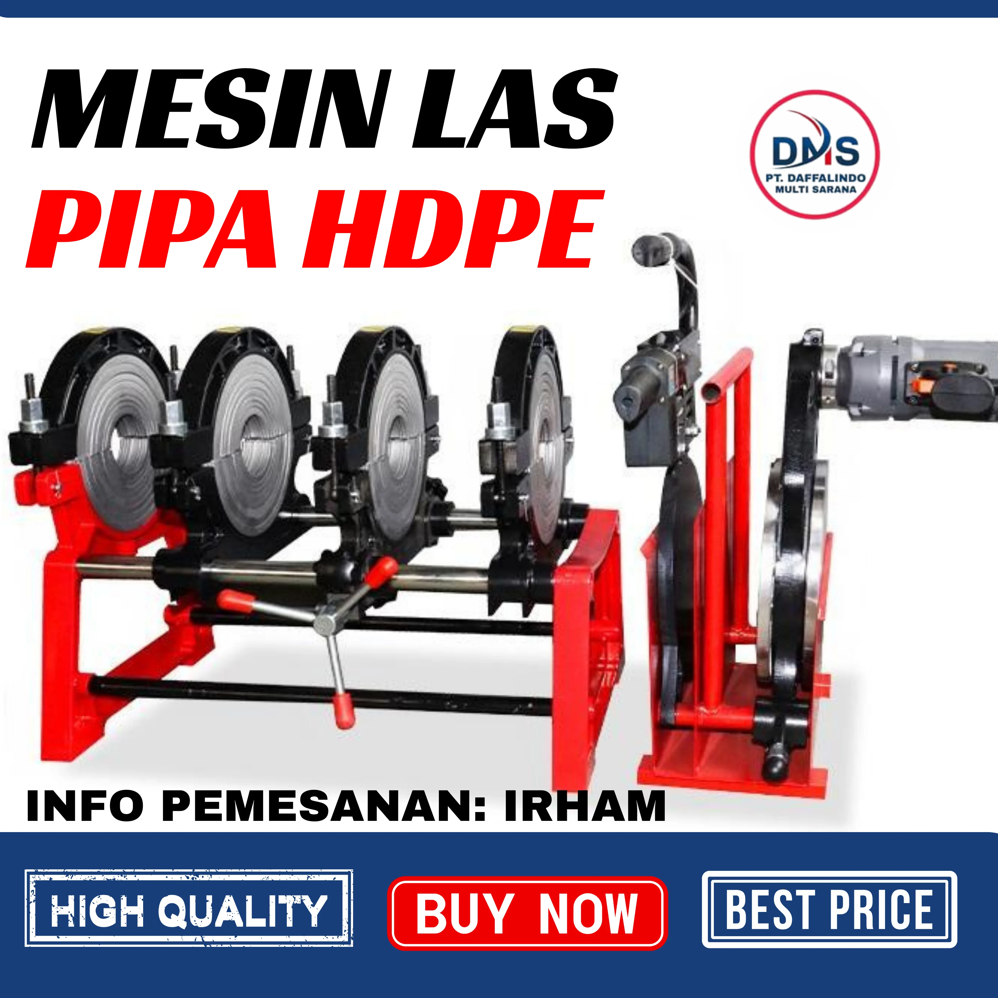Supplier Mesin Pipa Hdpe 250mm Manual SHDS | Alat Pemanas Pipa Hdpe
