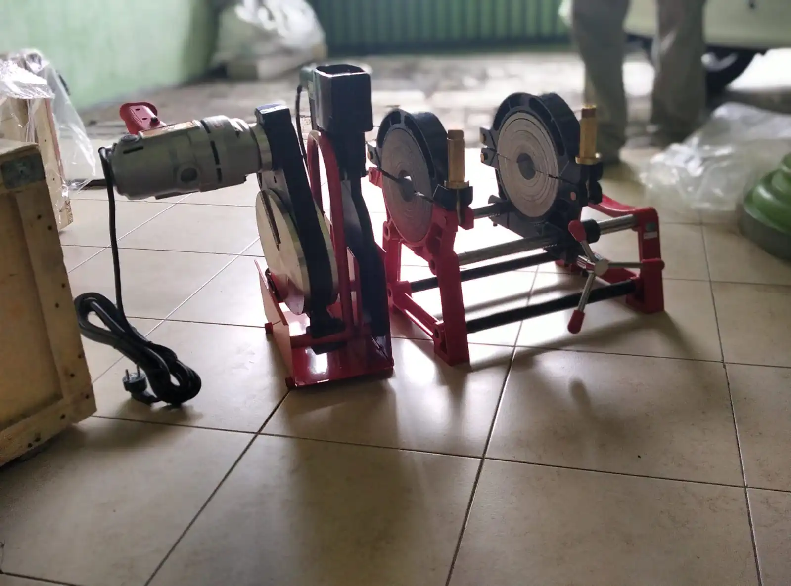 Jual alat mesin penyambung pipa hdpe uk 200mm 2 clamp series Y