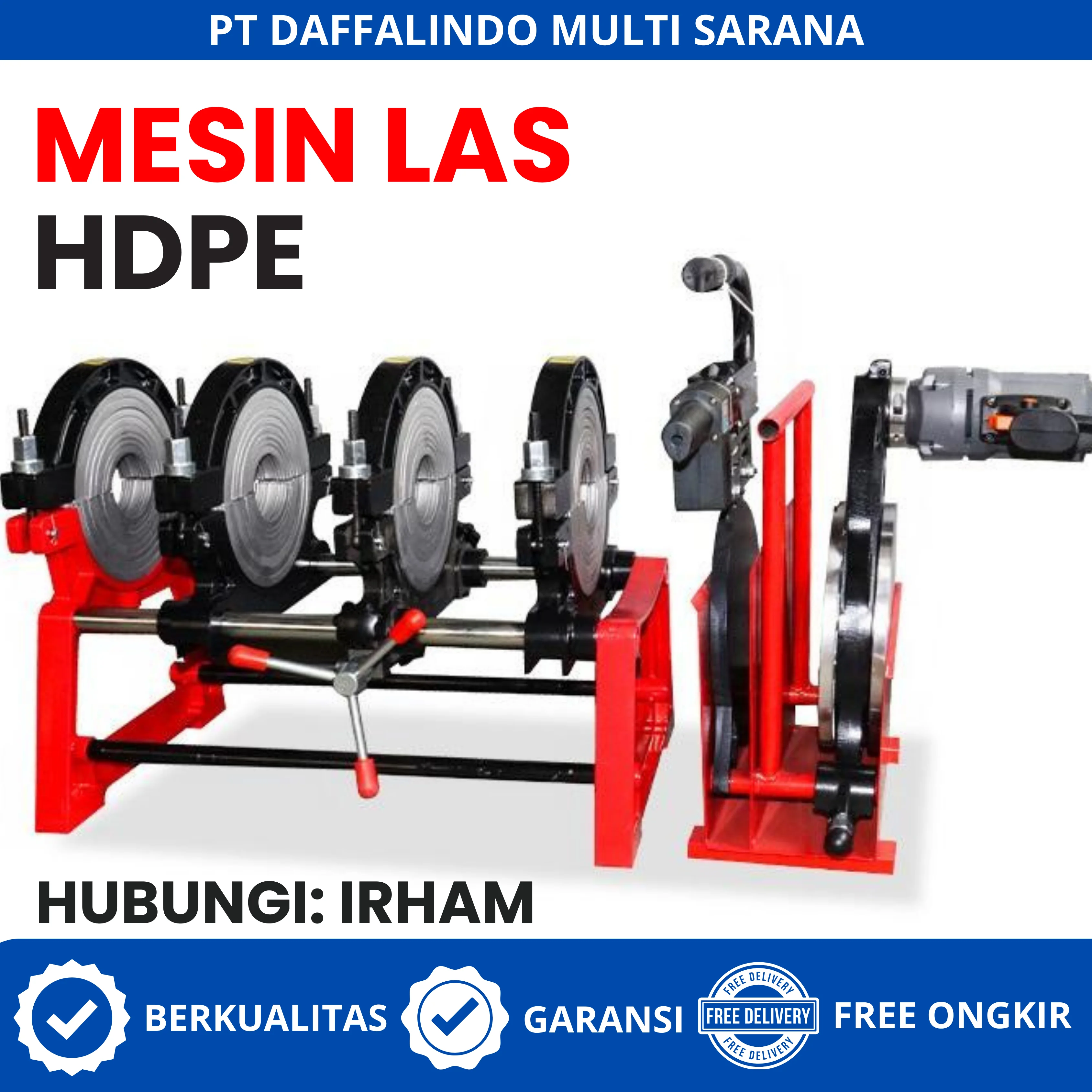 Mesin Las Pemanas Pipa Hdpe ukuran 160mm Manual | Ready Stok
