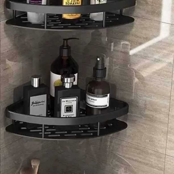 Rak sudut kamar mandi hitam