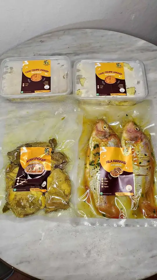 Ayam, Tahu, Tempe Ungkep, Nila Marinasi