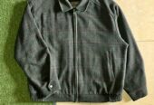 Casual wool plaid green jacket
