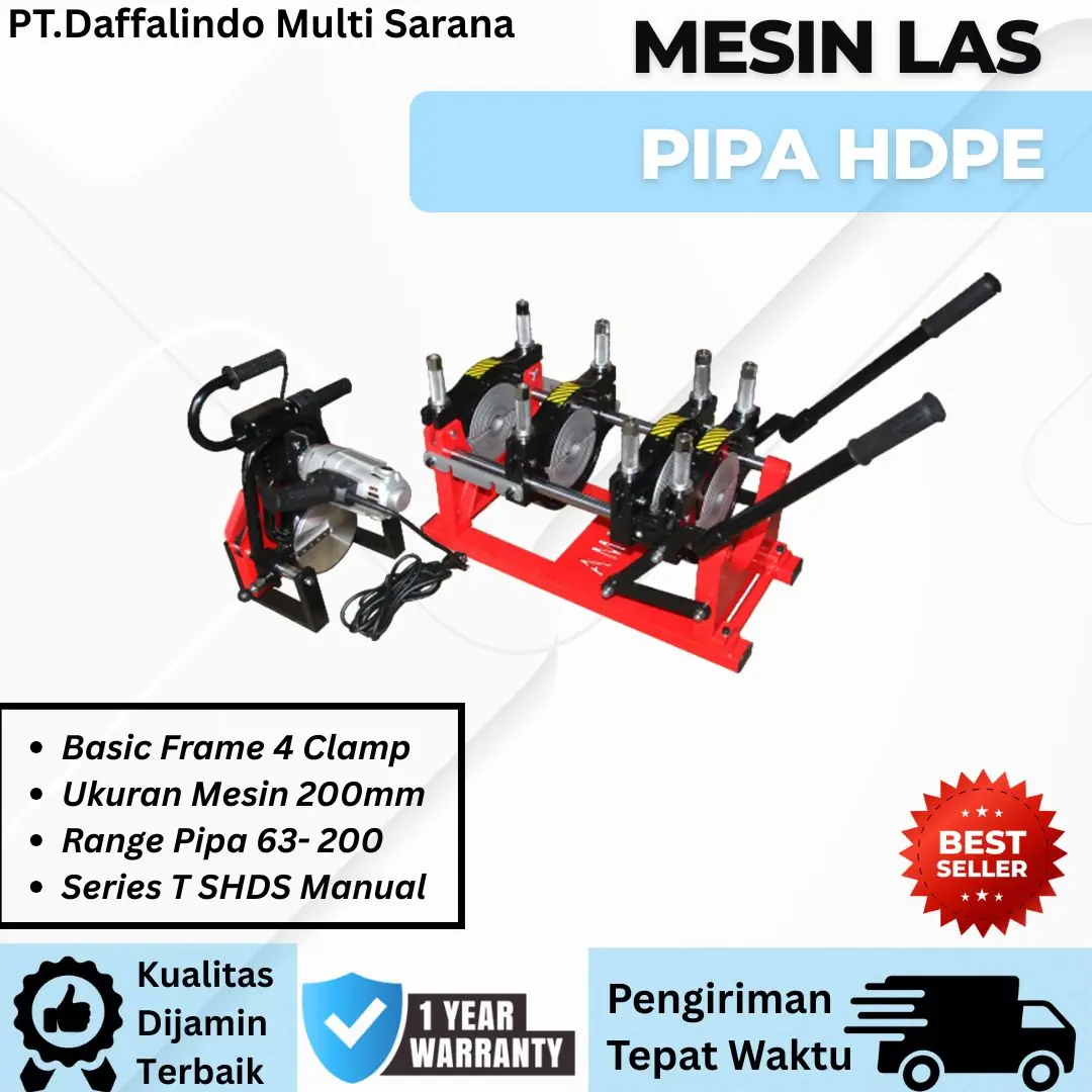 Jual Mesin Las Pipa Hdpe 200mm / 8 Inch 4 Clamp Series T