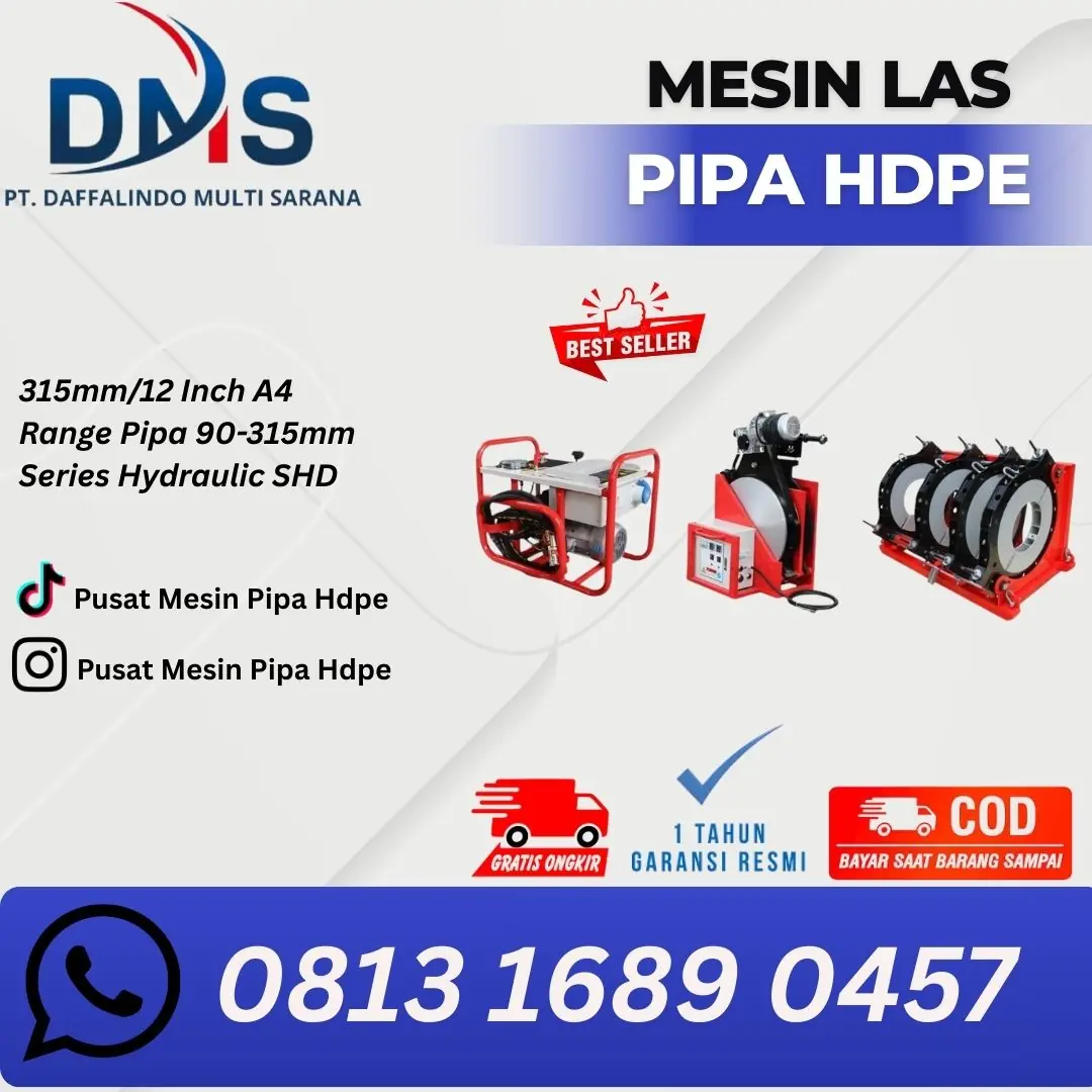 Mesin Pengelas Pipa Hdpe DN 160-315mm (UK 315mm A4 SHD Hydraulic)