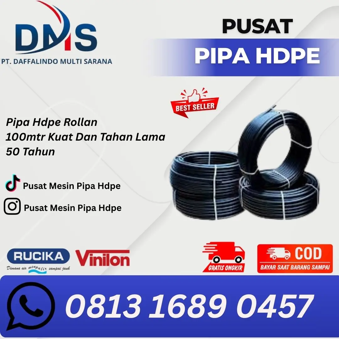 Pipa Hdpe UK 2 Inch 1 Roll 100mtr PN 10 Material PE 100