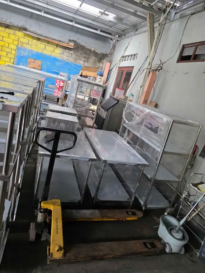 Perlengkapan penunjang dapur BGN meja rak kompor stainless stell