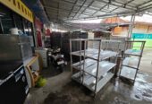 Perlengkapan penunjang dapur BGN meja rak kompor stainless stell