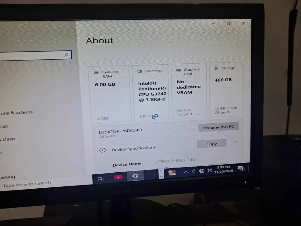 Pc komputer Gen 4 ram 6 GB siap pakai