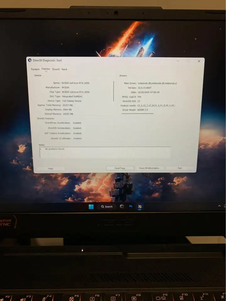 BU Laptop Asus TUF Gaming A15 Ram 32GB/512gb RTX 2050 ryzen 7 7435HS