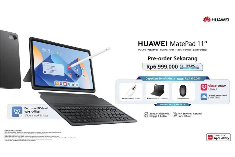 NEW BNIB Huawei Matepad 11 Office PC Level inc Keyboard Grs Resmi 1 Th