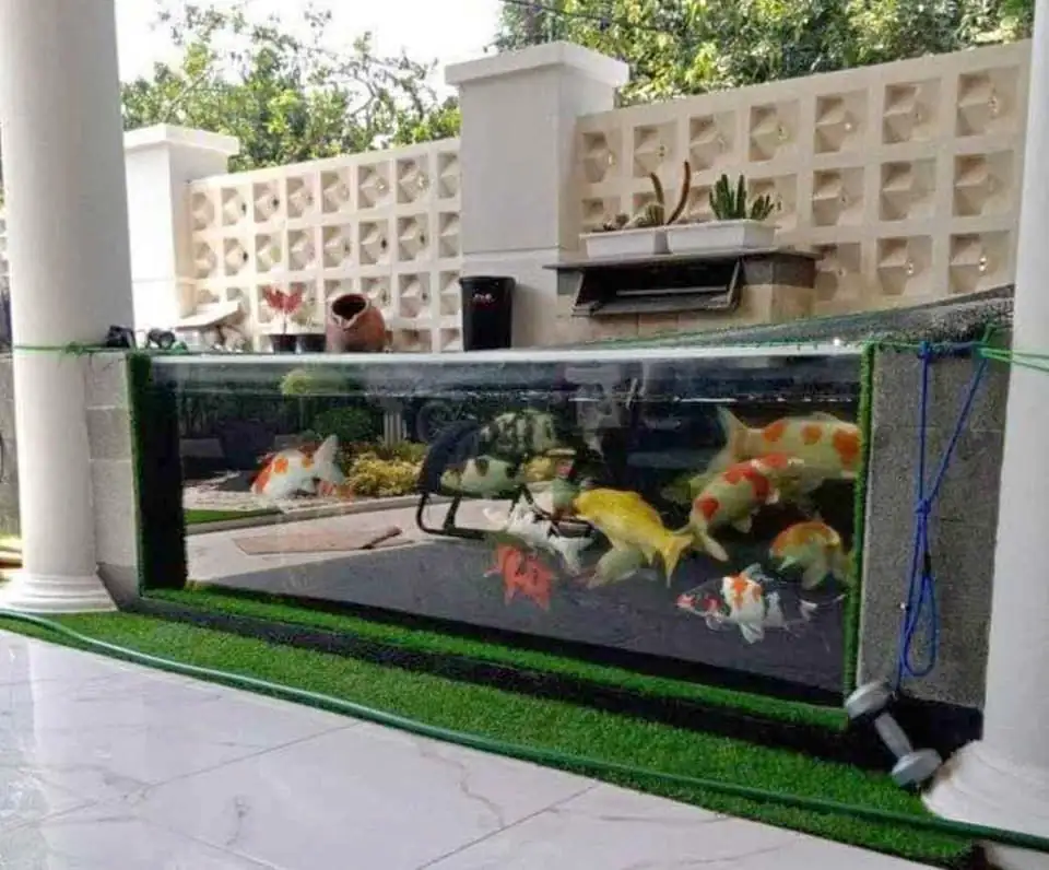 Tanaman Batu alam dan kolam koi