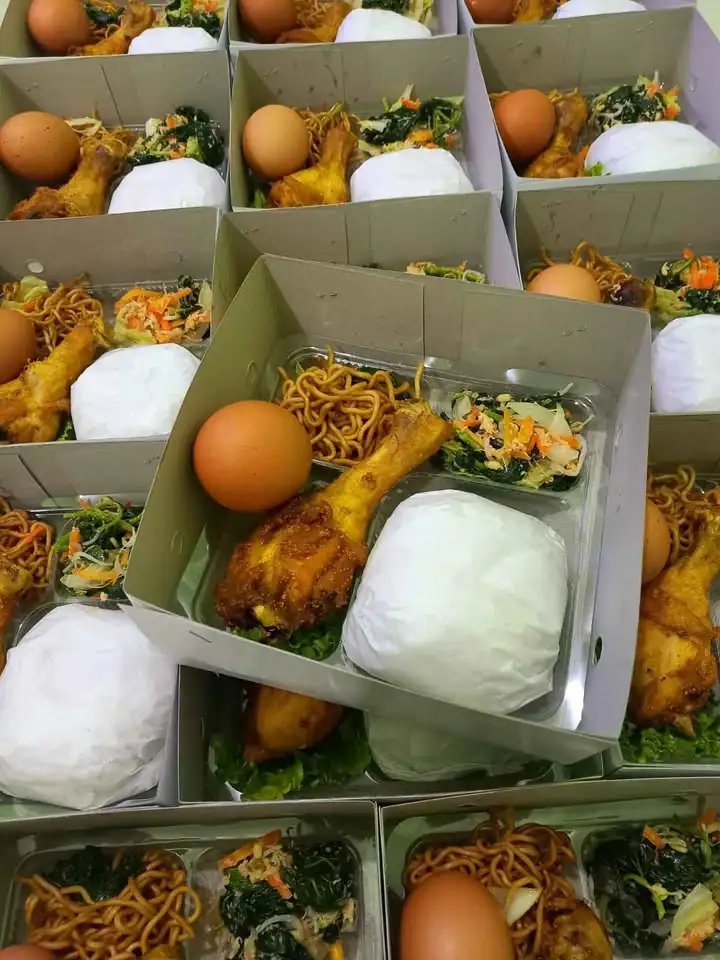 Nasi box ayam katsu + buah
