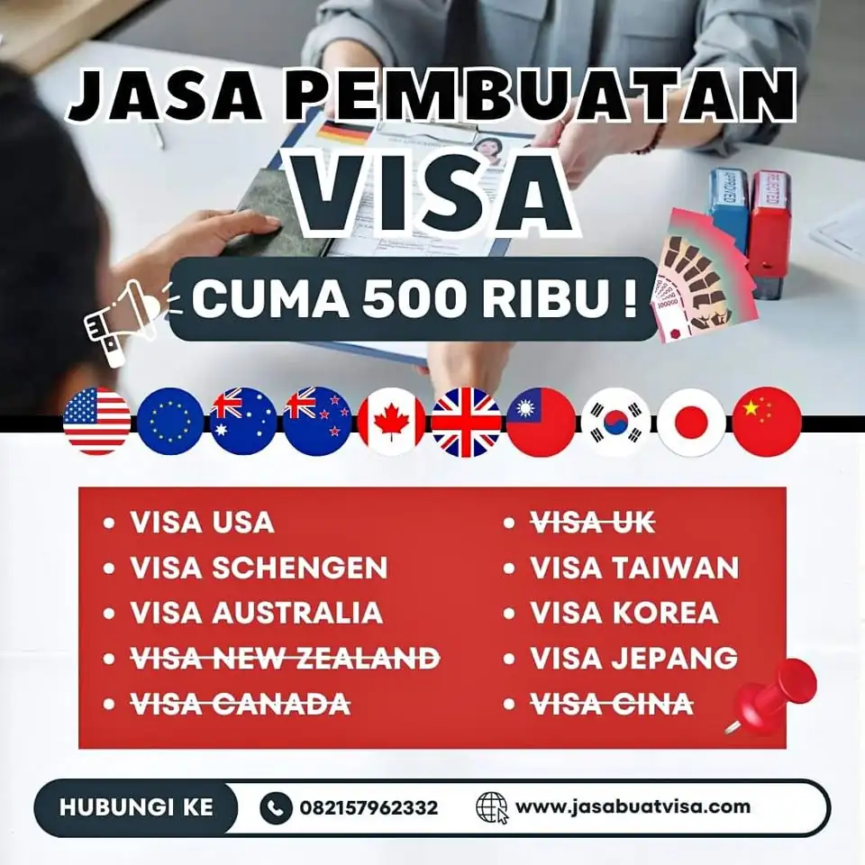 JASA APPLY VISA TURIS USA, EROPA, AUSSIE, JEPANG, DLL CUMA 500 RIBU !!