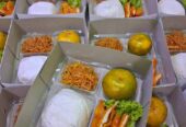 Nasi box ayam katsu + buah