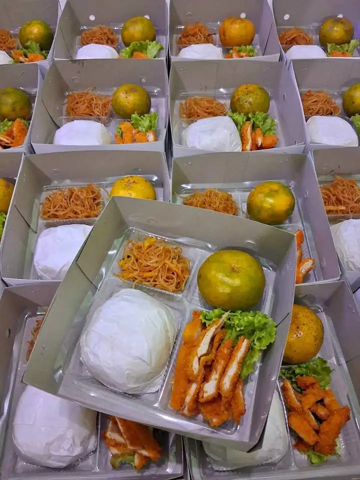 Nasi box ayam katsu + buah