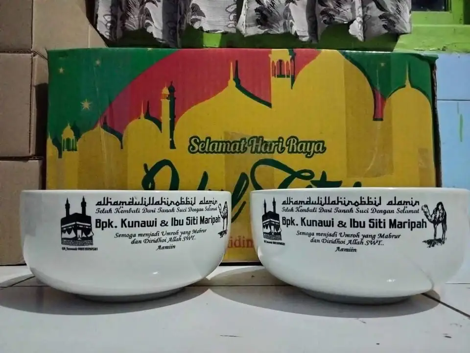 Mangkok sablon, mug sablon, tas sablon