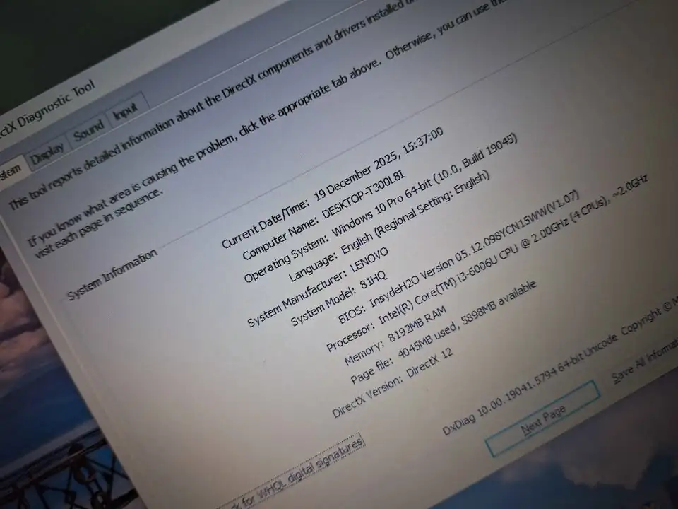 laptop lenovo slim core i3 ram 8gb siap pakai