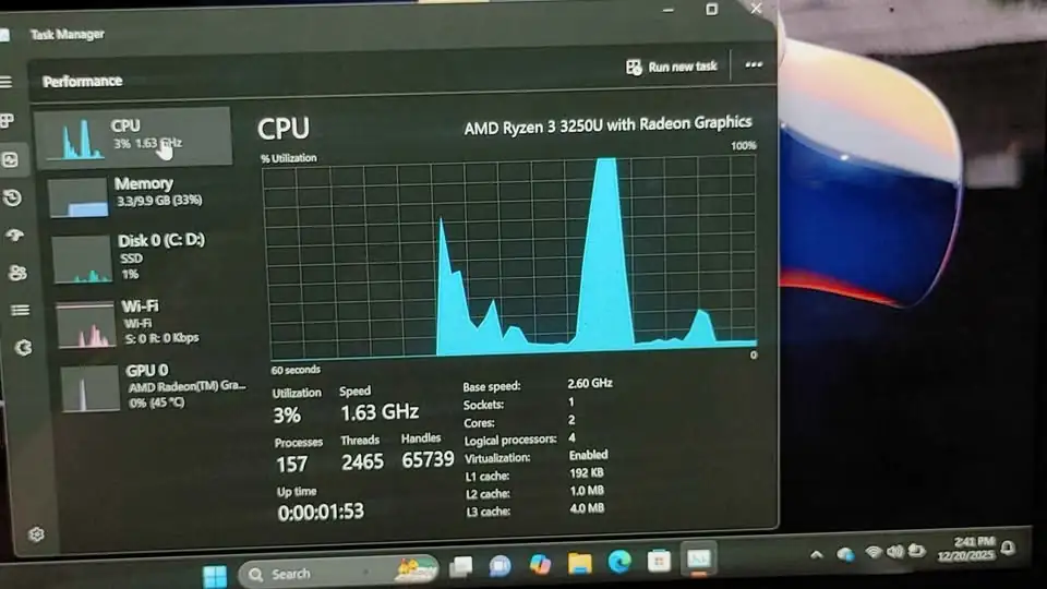 Laptop hp amd ryzen 3 Ram 12gb Ssd 512gb