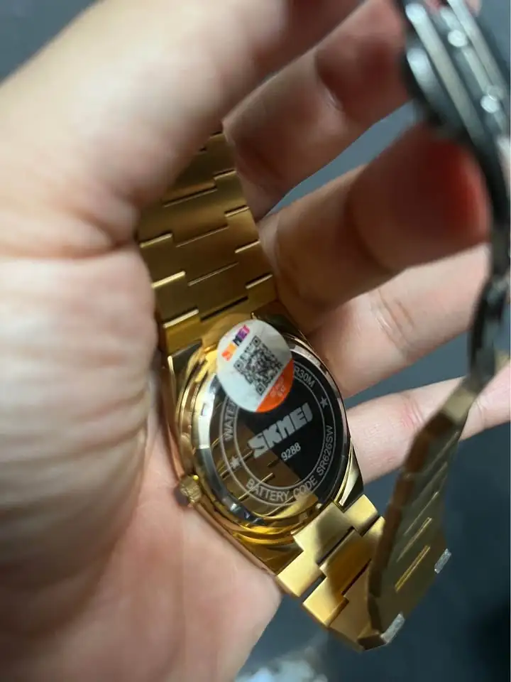 Jam tangan pria skmei gold LikeNew