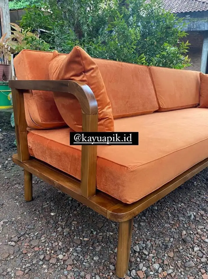 Sofa tamu sani minimalais bahan kayu jati