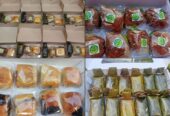 SUS BUAH, BROWNIES,ROTI COKLAT, FLOSSROLL, JAJAN PASAR SNACKBOX, ROTI