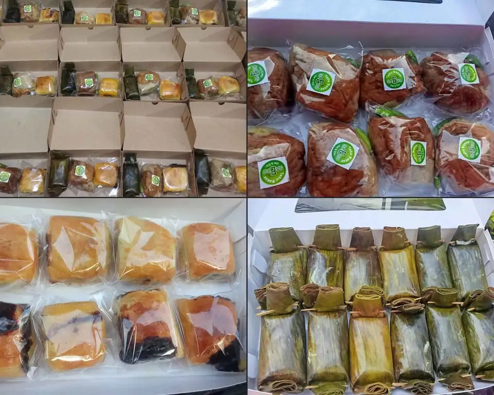 SUS BUAH, BROWNIES,ROTI COKLAT, FLOSSROLL, JAJAN PASAR SNACKBOX, ROTI