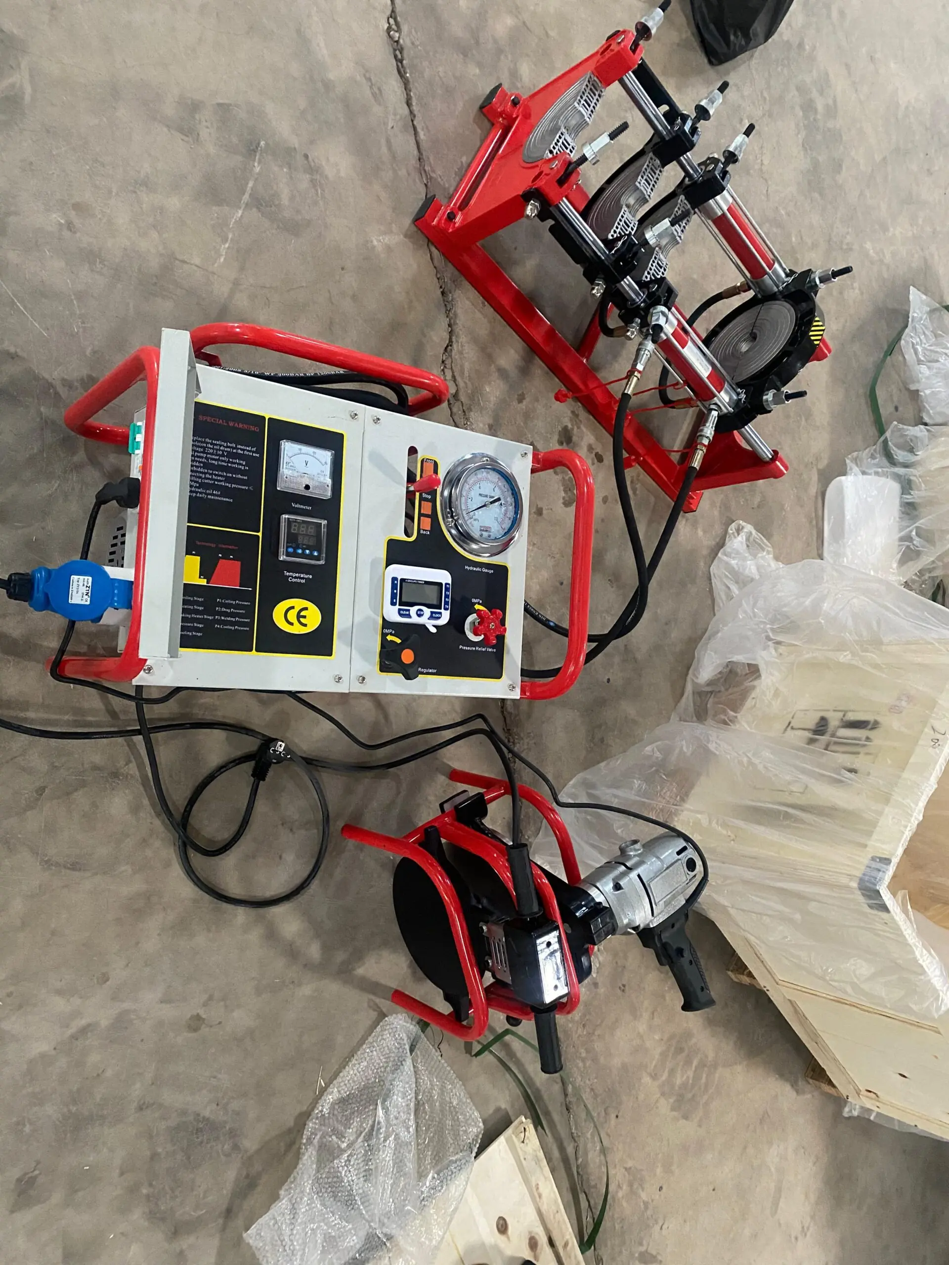 Hydraulic Mesin Pengelas Pipa HDPE (63-200) UK-200mm 4 Clamp