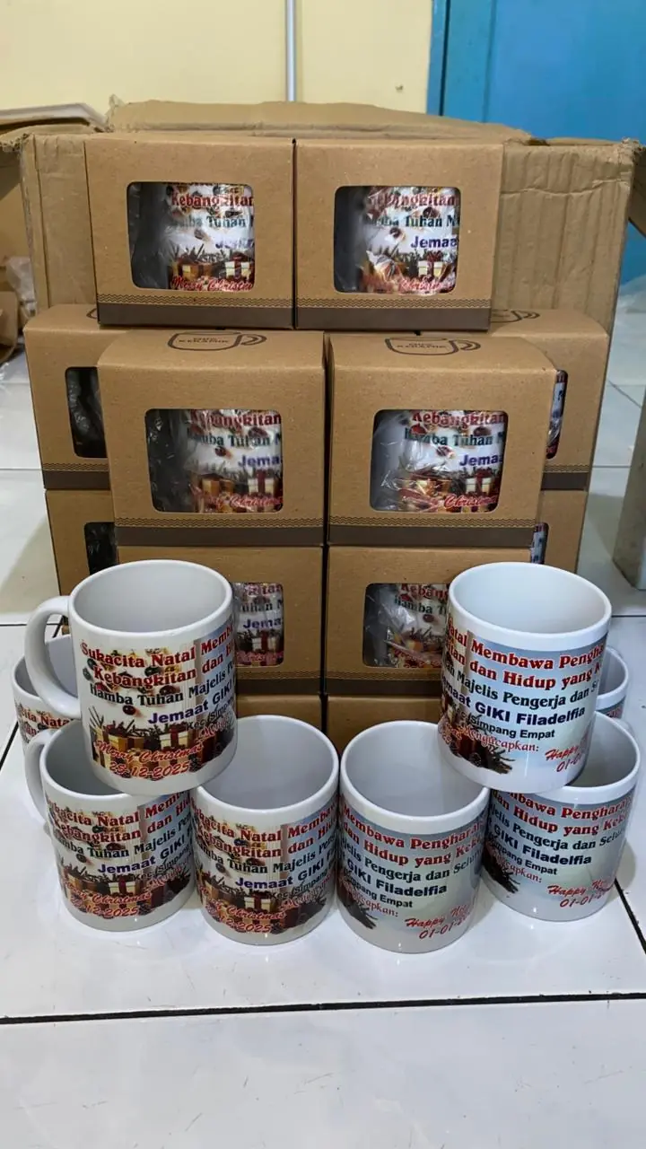 GELAS MUG KERAMIK CUSTOM + KOTAK